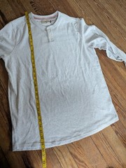 The Normal Brand Puremeso Two Button Henley Size L Gray Long Sleeve