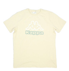 Kappa Logo Ostesso Beige Short Sleeve Crew Neck Tee Cotton T-Shirt Mens XL