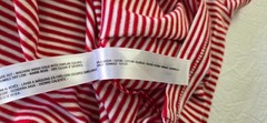 Denim & Flower Ricky Singh Men’s Red & White Stripe Logo Striped T-Shirt Size L
