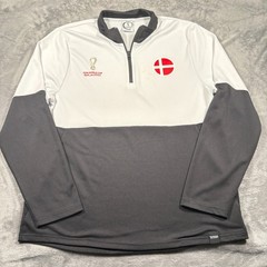 Outerstuff FIFA World Cup Qatar 2022 Denmark 1/4 Zip Shirt Mens White Gray Large