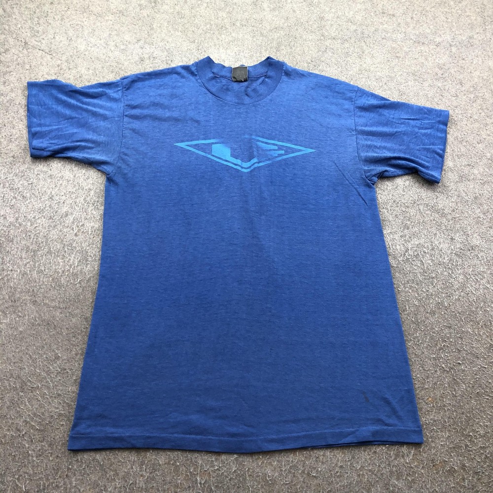 Vintage 1980s Shirt Mens Medium Blue Motivational Slogan I Do More Too