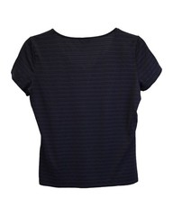Armani Collezioni Striped V-Neck T-Shirt In Polyamide Women Black Size 10