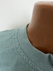 Vintage 80s 90s Ribbed Henley Shirt Large Minimal Casual Grunge Skater Cotton
