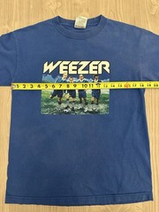 Vintage 2002 Weezer Enlightenment Tour T-Shirt Medium Blue Y2K Alstyle AAA