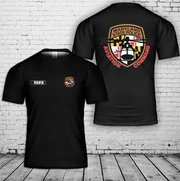 Custom Name Maryland State Police Aviation Command 3D T-Shirt