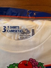 Vintage Fruit of The Loom Crew Neck White Cotton T-Shirt 3 Pack, size Large