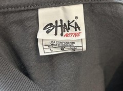 Shaka Active Men’s Short Sleeve Dark Gray Solid 100% Cotton TShirt Size Large