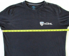 Kuhl T Shirt Men’s L Large Wildfibre Distressed Logo Split Hem Preppy Gorpcore