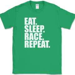 Eat Sleep Race Repeat T-Shirt Funny Racing Cars Trucks Bikes Gift Tee