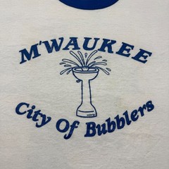 Vintage 1987 M’waukee City Of Bubblers Water Fountain Ringer T-Shirt USA – XL