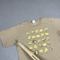 Vintage Cheese T Shirt Adult Small Brown Distressed Yellow Variety Brie Rare Vtg