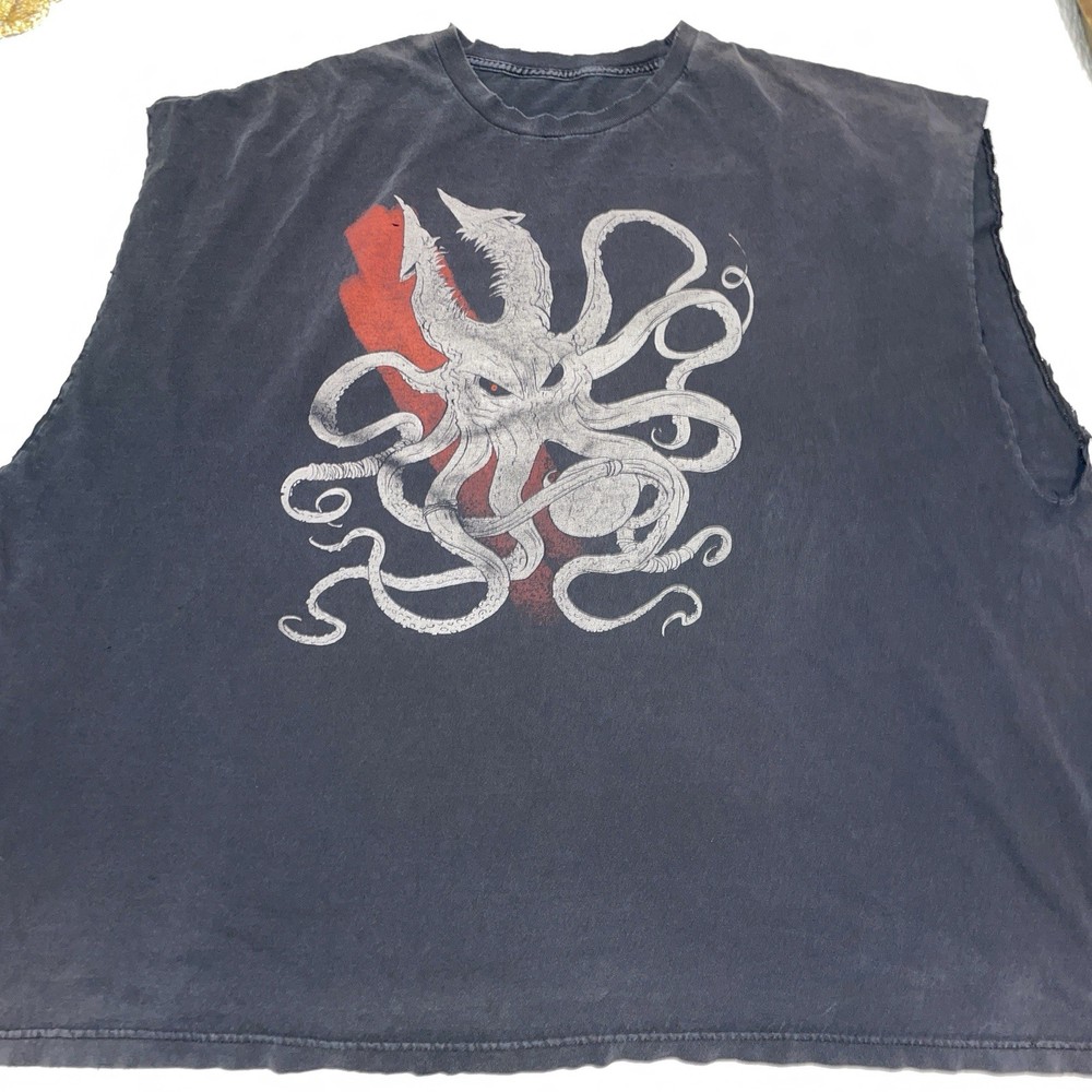 Kraken Octopus T-Shirt Distressed Graphic Street Wear XXXXLarge 4X See Photos