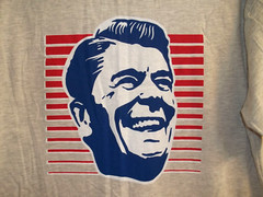 Rowdy Gentleman size Large Ronald Reagan Short Sleeve Pocket T-Shirt Tee Gray