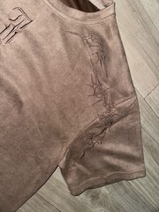 jk.ptwso Men’s Suede Texture Thorn Embroidery T-Shirt