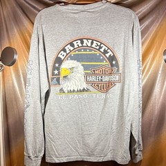Harley-Davidson El Paso, Tx Barnett Light Gray Long Sleeve Logo Shirt. D1