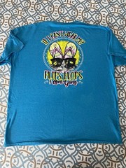 Sunshine Raised Blue Beach Girl Flip Flops Graphic Print Crew Neck T-Shirt XL
