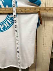 Vintage Athletic Department Raglan Baseball T Shirt 3/4 Length Sleeve White L