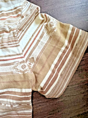 Frye Men’s Southwestern Short Sleeve Striped Crewneck T-Shirt Neutral Beige L