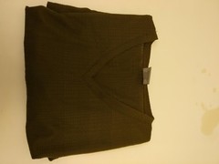 Stacy Adams Shirt Mens 2XL Olive Green V-Neck Textured Knit Short Sleeve Casual