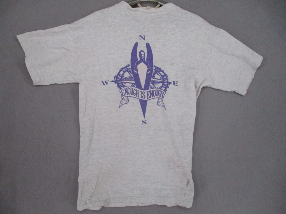 Vintage Rugby League Shirt Mens Medium Grey 90s Enough Is Enough ARL Australian