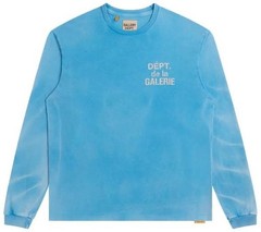 Gallery Dept. French Logo L/S Pocket Tee Cyan New Size Small, XL 100% Authentic