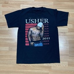 Usher Shirt Medium Vintage 2011 OMG Tour Akon Rap Hip Hop Music Tee