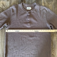 Pact Henley Shirt Mens Large Brown Waffle Thermal Organic Cotton Long Sleeve