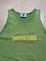Vintage 90s Universal Studios Hollywood Graphic Tank Top Green Made in USA XL