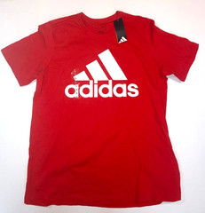 Adidas Red Logo T-Shirt Size L New With Tags Mens Casual Cotton Tee