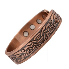 Pure Copper Magnetic Heavyweight Cuff Bracelet for Men, with 8 Magnets 3500 G…