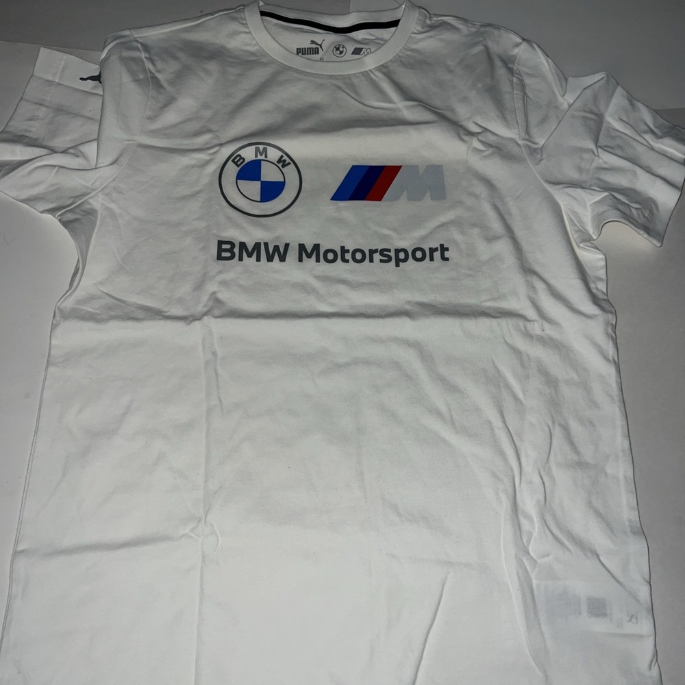 Puma BMW Motorsport Essential Logo Men’s T Shirt White Sz M $40 NEW