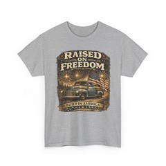 Raised On Freedom Patriotic Truck USA Flag 4th Of July T Shirt Freedom Tee