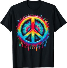 Tie-Dye Peace Sign Drip Hippie T-Shirt