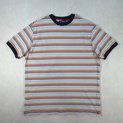 Jantzen Mens XL Ringer T-Shirt Multicolor Striped Cotton Short Sleeve Retro Tee