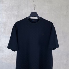Louis Vuitton LV Embroidery Logo Damier Cotton Pique T-Shirt Blue Size M