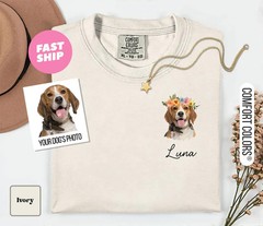 Custom Pet Portrait Comfort Tee Personalized Dog Cat Photo