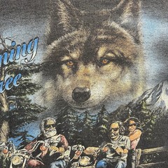 Vintage 3D Emblem Wolf Tank Top Mens Large Black Faded Sleeveless Biker Sturgis