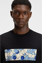 Hugo Boss Men’s Nurix Crewneck Abstract Logo Graphic T-Shirt Black-Small