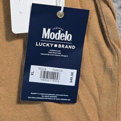 Lucky Brand Modelo Beer Shirt Mens XL Orange Cerveza Mexican Skull Calavera NWT