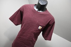 Carhartt Tee Shirt Work Wear Short Sleeve Loose Fit Dark Red Mens Sz Medium