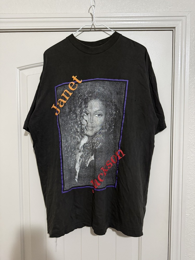 VTG Rare 90s Janet Jackson any time any place DRY ROT vintage rap tee XL