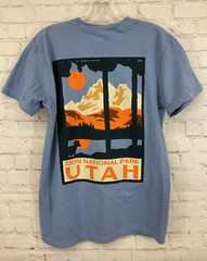 Image One C1717 Men’s ZION NATIONAL PARK UTAH Cotton T-Shirt Blue S Small