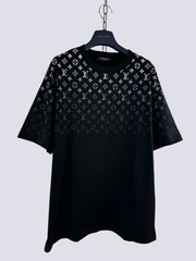 Louis Vuitton LV Monogram Logo Gradient Cotton Crewneck T-Shirt Black Size M