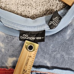 Vtg No Boundaries Shirt Mens Large Blue T-Shirt Tie Dye Distressed Made In USA