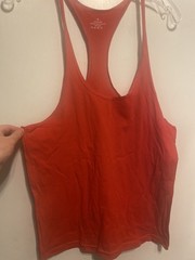Unbranded Bodybuilding Gym Stringer Tank Red Cotton Slim fit size Small NWOT