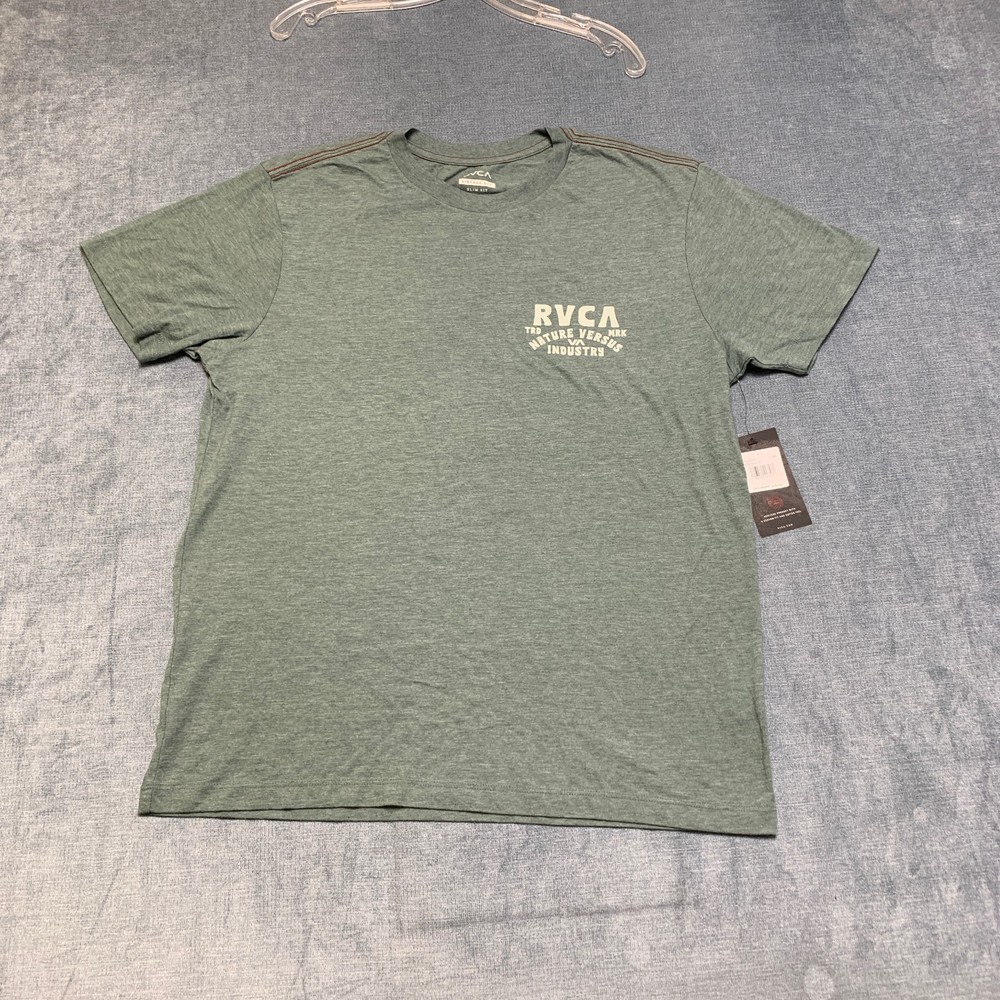 Vintage RVCA Ridge SS Dye T Shirt Mens Large Olive Green Crew Neck Summer Tee