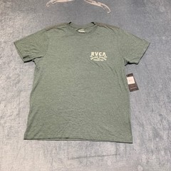 Vintage RVCA Ridge SS Dye T Shirt Mens Large Olive Green Crew Neck Summer Tee