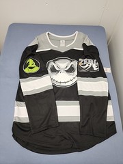 New Jack Skellington Hockey Jersey Disney Embroidered Back Graphic Print Front
