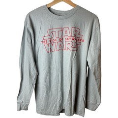 Star Wars Gray Long Sleeve Crew Neck Cotton Shirt Men’s Size M NWT