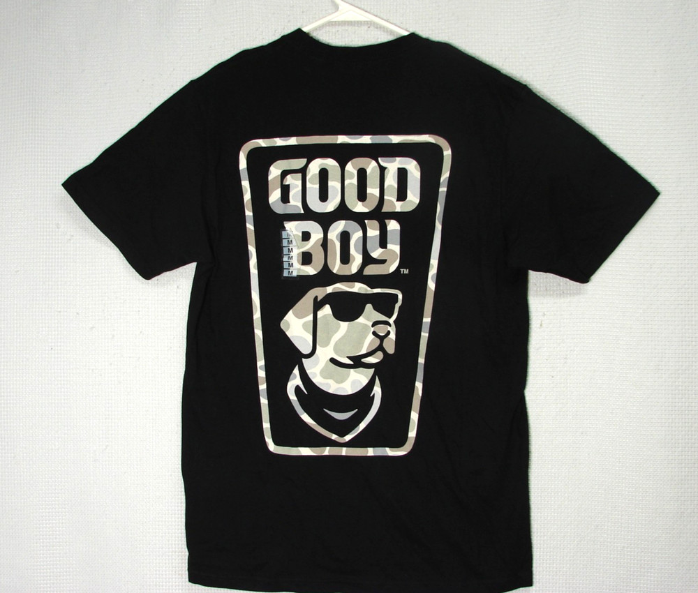 New JedCo Good Boy T-Shirt Black Camo Dog Sunglassesn Graphic Mens Size M